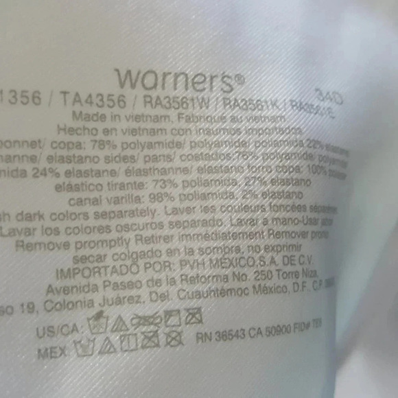 34D Warners No Side‎ Effects UW Contour Bra White - Picture 5 of 5